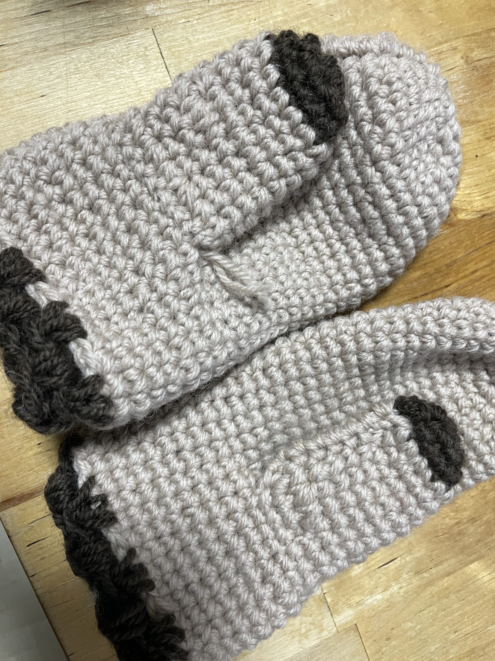 娘の作った手編みの手袋